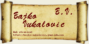 Bajko Vukalović vizit kartica